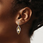Load image into Gallery viewer, 14K Diamond and 5-6mm Freshwater Cultured Pearl Post Dangle Earrings