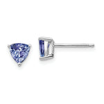 Load image into Gallery viewer, 14K White Gold Tanzanite Post Earrings 1.1-Carat tw