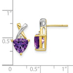 Load image into Gallery viewer, 14K & Rhodium Amethyst and White Topaz Trillion Post Earrings