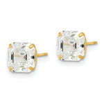 Load image into Gallery viewer, 14K Yellow Gold Polished 7x7 Asscher Cut CZ Studs Post Earrings