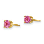 Load image into Gallery viewer, 14K Yellow Gold Pink Sapphire Earrings 0.72-Carat tw