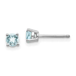 Load image into Gallery viewer, 14K White Gold Aquamarine Post Earrings 0.5-Carat tw