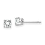 Load image into Gallery viewer, 14k White Gold 4mm Cubic Zirconia Earrings