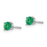 Load image into Gallery viewer, 14K White Gold Emerald Earrings 0.56-Carat tw