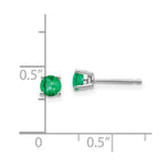 Load image into Gallery viewer, 14K White Gold Emerald Earrings 0.56-Carat tw