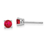 Load image into Gallery viewer, 14K White Gold Ruby Earrings 0.7-Carat tw