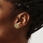 Load image into Gallery viewer, 14K Yellow Gold Emerald Post Earrings, 1-Carat Gemweight