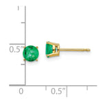 Load image into Gallery viewer, 14K Yellow Gold Emerald Post Earrings, 1-Carat Gemweight