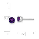Load image into Gallery viewer, 14k White Gold 5mm Amethyst Earrings