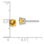 Load image into Gallery viewer, 14k White Gold 5mm Citrine Earrings