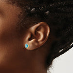 Load image into Gallery viewer, 14K Yellow Gold 6mm Blue Topaz Earrings