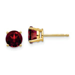 Load image into Gallery viewer, 14K Yellow Gold 6mm Garnet Post Earrings