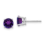 Load image into Gallery viewer, 14k White Gold 6mm Amethyst Earrings