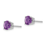 Load image into Gallery viewer, 14k White Gold 6mm Amethyst Earrings