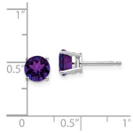 Load image into Gallery viewer, 14k White Gold 6mm Amethyst Earrings