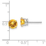 Load image into Gallery viewer, 14k White Gold 6mm Citrine Earrings