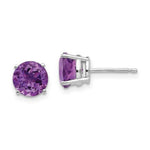 Load image into Gallery viewer, 14k White Gold 7mm Amethyst Earrings