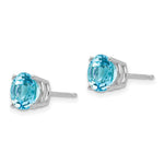 Load image into Gallery viewer, 14k White Gold 7mm Blue Topaz Earrings