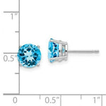 Load image into Gallery viewer, 14k White Gold 7mm Blue Topaz Earrings