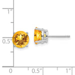 Load image into Gallery viewer, 14k White Gold 7mm Citrine earring