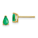 Load image into Gallery viewer, 14K Yellow Gold Emerald Post Earrings 0.4-Carat tw