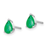 Load image into Gallery viewer, 14K White Gold Emerald Earrings 0.8-Carat tw