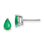 Load image into Gallery viewer, 14K White Gold Emerald Earrings 0.8-Carat tw