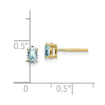 Load image into Gallery viewer, 14K Yellow Gold Aquamarine Post Earrings 0.66-Carat tw