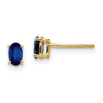 Load image into Gallery viewer, 14K Yellow Gold Sapphire Post Earrings 0.7-Carat tw