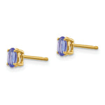 Load image into Gallery viewer, 14K Yellow Gold Tanzanite Post Earrings 0.54-Carat tw