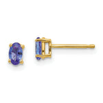Load image into Gallery viewer, 14K Yellow Gold Tanzanite Post Earrings 0.54-Carat tw