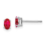 Load image into Gallery viewer, 14K White Gold Ruby Earrings 0.64-Carat tw
