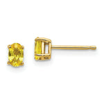 Load image into Gallery viewer, 14K Yellow Gold Yellow Sapphire Earrings, 2/3-Carat Gemweight