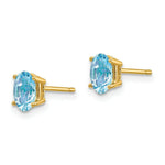 Load image into Gallery viewer, 14K Yellow Gold Aquamarine Post Earrings, 4/5-Carat Gemweight