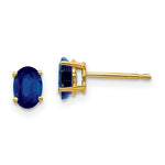 Load image into Gallery viewer, 14K Yellow Gold Sapphire Post Earrings, 1.3-Carat Gemweight