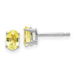 Load image into Gallery viewer, 14K White Gold Yellow Sapphire Earrings 1.22-Carat tw