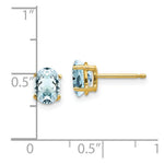 Load image into Gallery viewer, 14K Yellow Gold Aquamarine Post Earrings 1.36-Carat tw