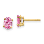 Load image into Gallery viewer, 14K Yellow Gold Pink Sapphire Earrings 2.22-Carat tw