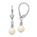 Load image into Gallery viewer, 14K White Gold 5-6mm Freshwater Cultured Pearl Leverback Earrings