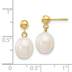 Load image into Gallery viewer, 14K 8-9mm White Freshwater Cultured Pearl Dangle Earrings