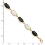 Load image into Gallery viewer, 8.5" Length Bracelet 14K Yellow Gold Onyx & Imitation Opal Bracelet