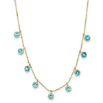 Load image into Gallery viewer, 14K Yellow Gold Blue Topaz Necklace length: 16 inches