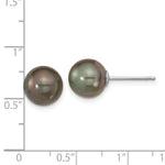Load image into Gallery viewer, 14K White Gold 9-10mm Saltwater Cultured Tahitian Pearl Earrings