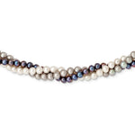 Load image into Gallery viewer, 14K Yellow Gold 6-7mm White, Black & Grey Freshwater Cultured Pearl Necklace length: 18 inches