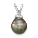 Load image into Gallery viewer, 14K White Gold 9-10mm Saltwater Cultured Tahitian Pearl Pendant Birthstone Charm