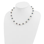 Load image into Gallery viewer, 14K White Gold Freshwater Cultured Peacock Pearl W/ Mirror Bead Necklace length: 18 inches