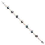 Load image into Gallery viewer, 7.5" Length Bracelet 14K White Gold FW Cultured Peacock Pearl W/ Mirror Bead Bracelet