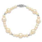 Load image into Gallery viewer, 7.5" Length Bracelet 14K White Gold 8.5-9mm FW Cultured Pearl W/Mirror Bead Bracelet