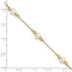 Load image into Gallery viewer, 7.5" Length Bracelet 14K Gold and Fresh Water Cultured Pearl/Bead Bracelet