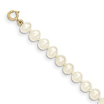 Load image into Gallery viewer, 14K Yellow Gold 5-6mm Egg White Freshwater Cultured Pearl Girls Bracelet length: 5 inches